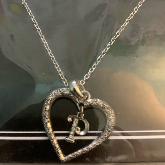 Ganz Womens Letter P Initial Alphabet Sweetheart Silver Tone Necklace - Picture 2 of 4
